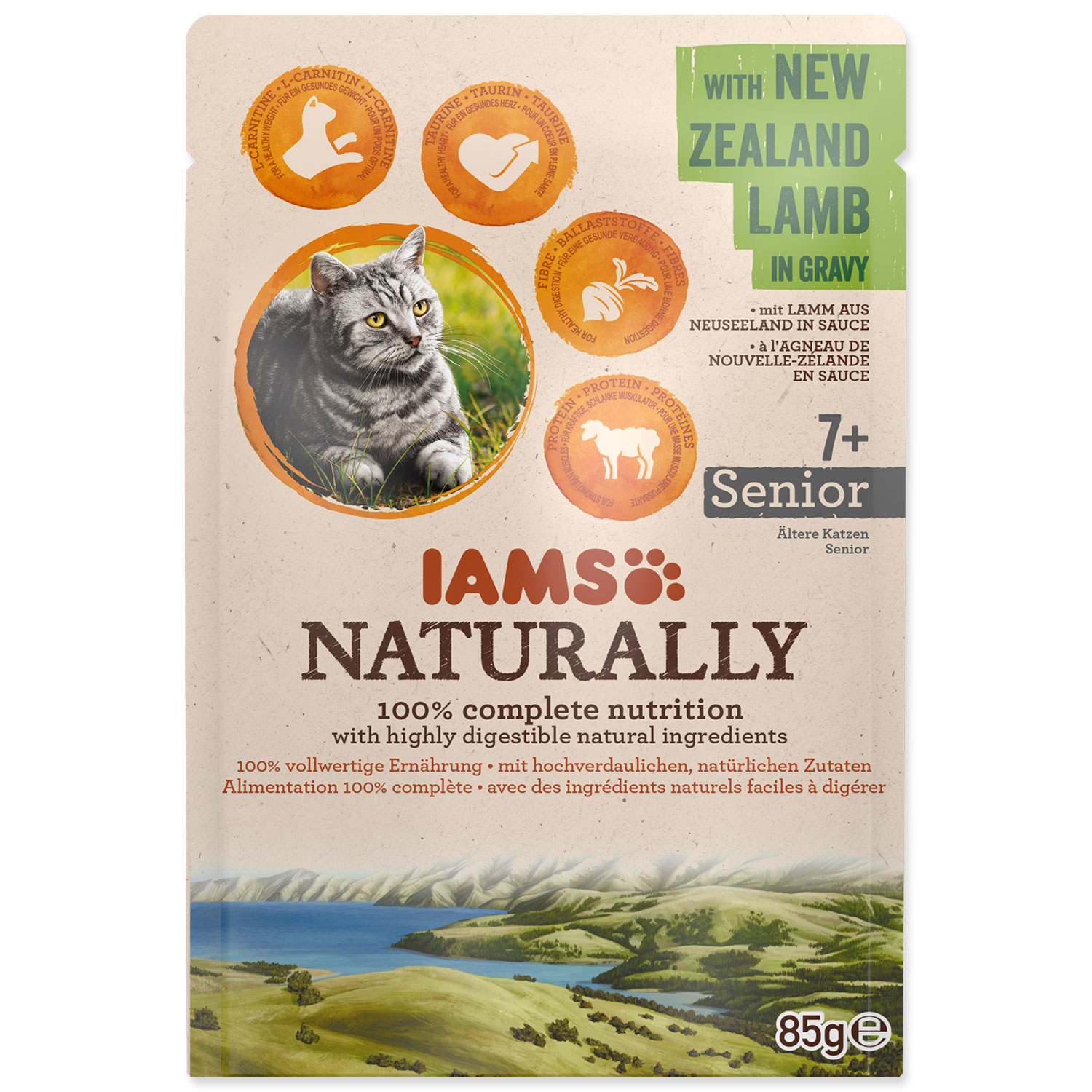 Levně Kapsička IAMS Cat Naturally Senior with New Zealand Lamb in Gravy