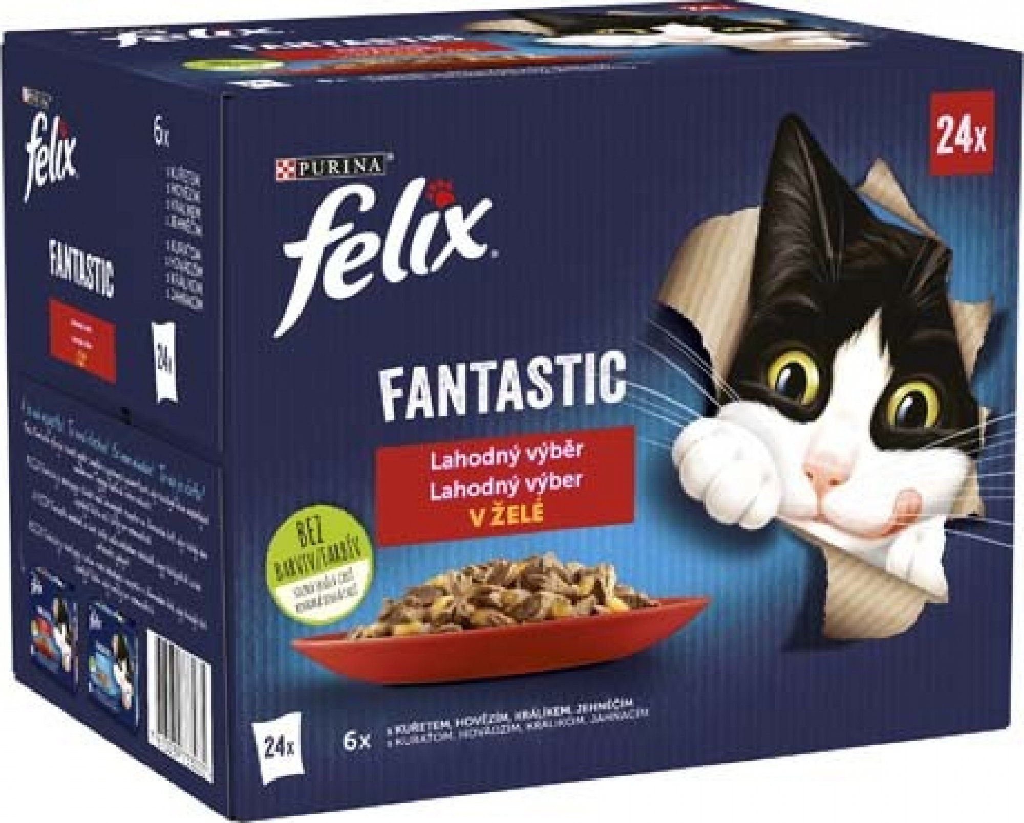 Levně Felix Fantastic kuře, hovězí, králík, jehně 24x85g