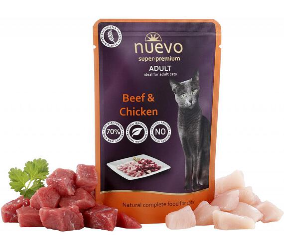 Nuevo kočka kapsa adult kuře a hovězí 85g