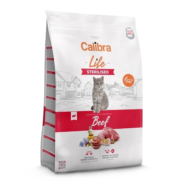 Levně Calibra Cat Life Sterilised Beef 6kg