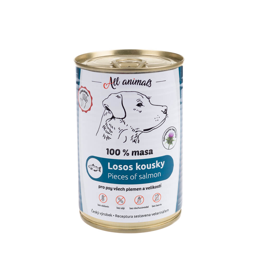 Levně All Animals DOG losos kousky 400g