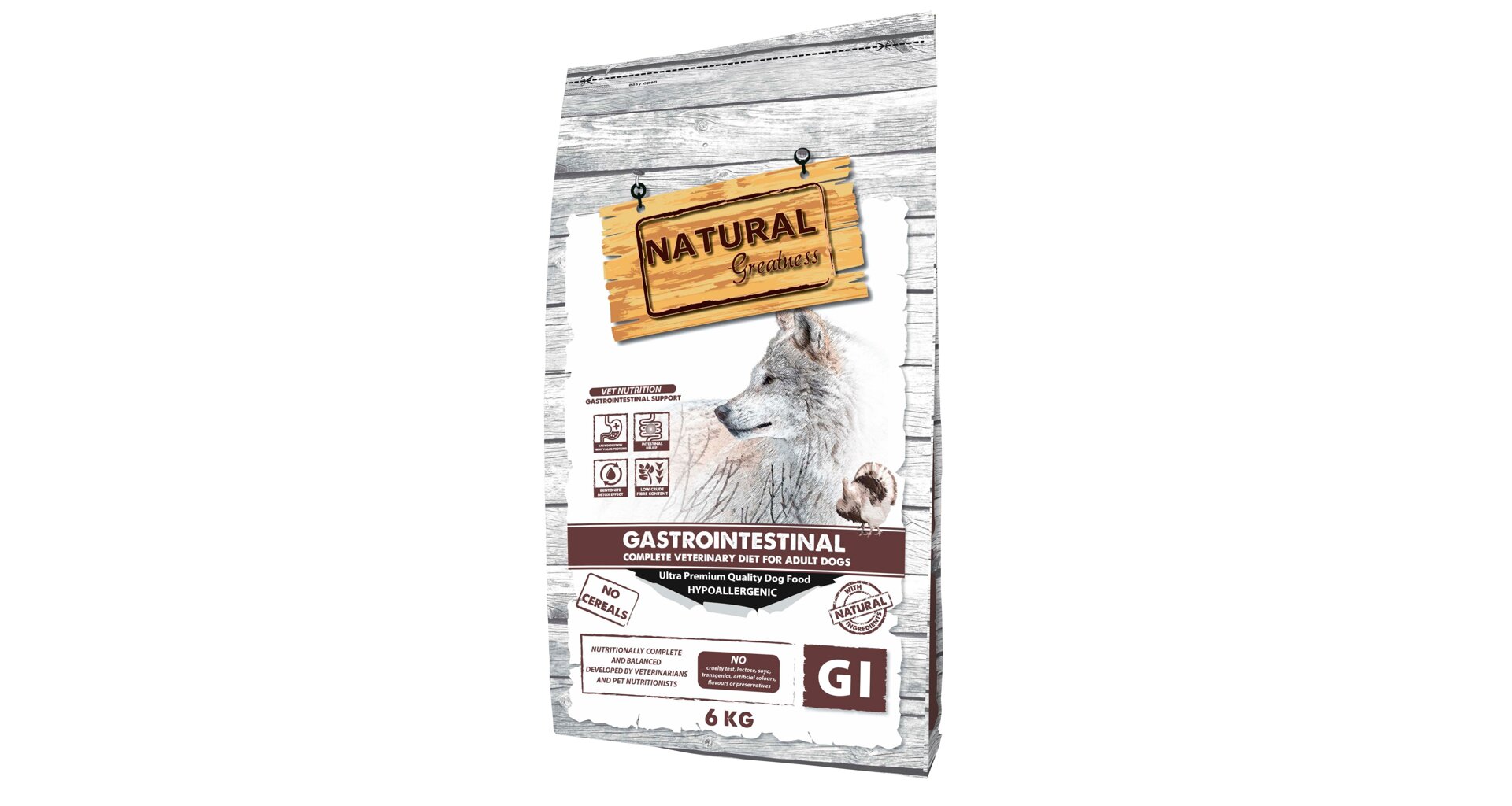 Levně Natural Greatness GASTROINTESTINAL veterinární dieta Velikost balení: 2kg