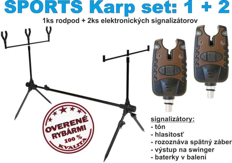 Levně SPORTS KARP set Rodpod + 2ks el. signalizátor záběru