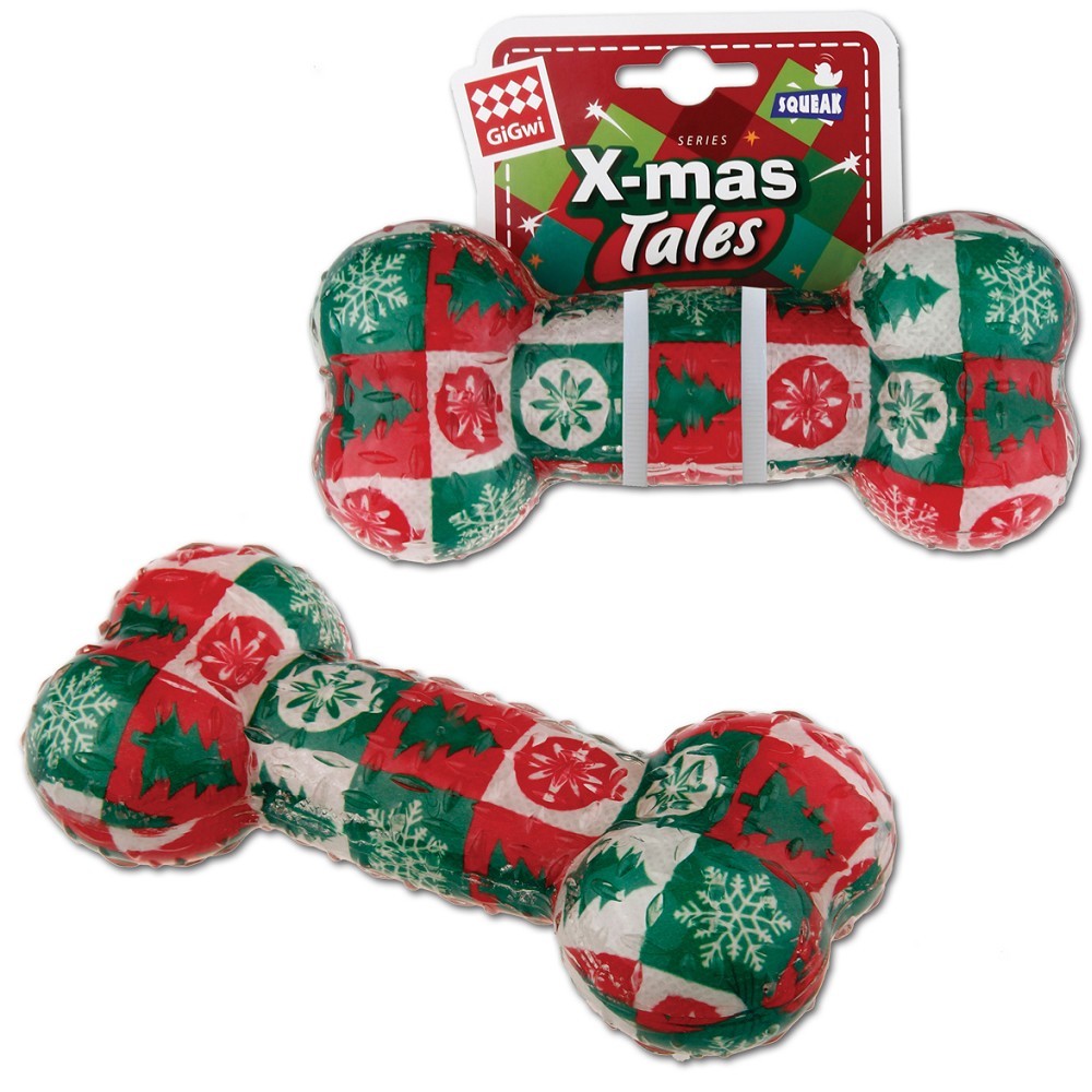 VÁNOČNÍ Hračka pes GiGwi Kost 16x7cm