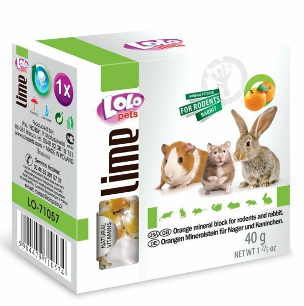 Levně LOLO Pets pomerančový minerální kámen pro hlodavce 40g