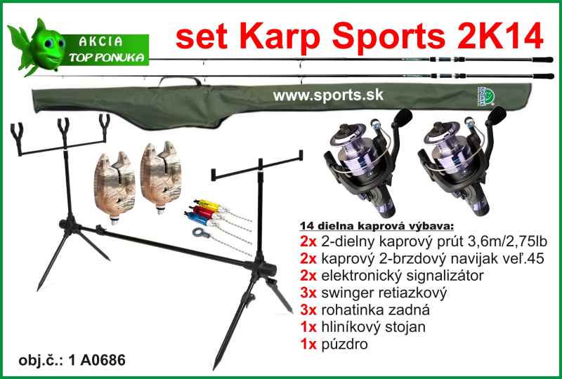 Levně SPORTS 234K14 - Kaprový 14 dílný set - 3,6m / 2,75lbs