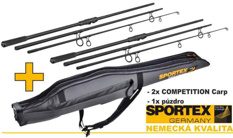 Levně Akce Sportex 2x Competition carp NT 3díl + obal na pruty Spo