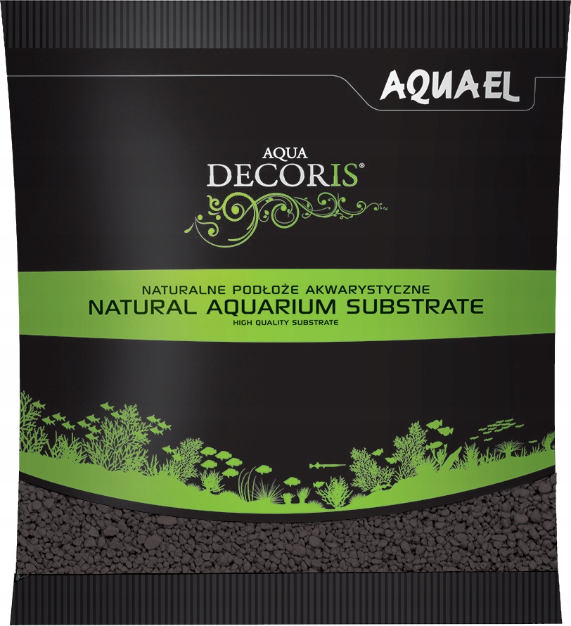 Levně Aquael Aqua Decoris Black 2-3 mm 1 kg, černý šterk