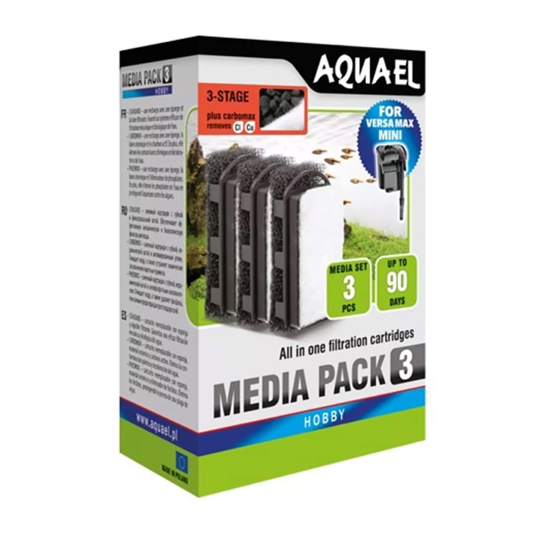 Levně Aquael FZN Mini carbon Media pack - náhradní molitan pro filtr VERSAMAX FZN, 3ks