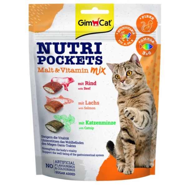 Levně Gimcat Nutri Pockets Malt & Vitamin Mix 150 g