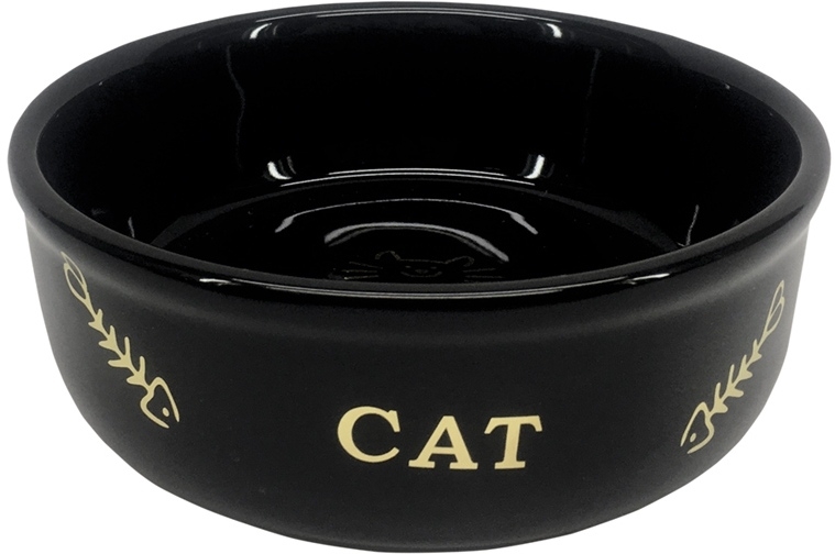 Levně Nobby GOLDEN CAT keramická miska pro kočky černá se zlatým vzorem 13,5x4,5cm/0,25l