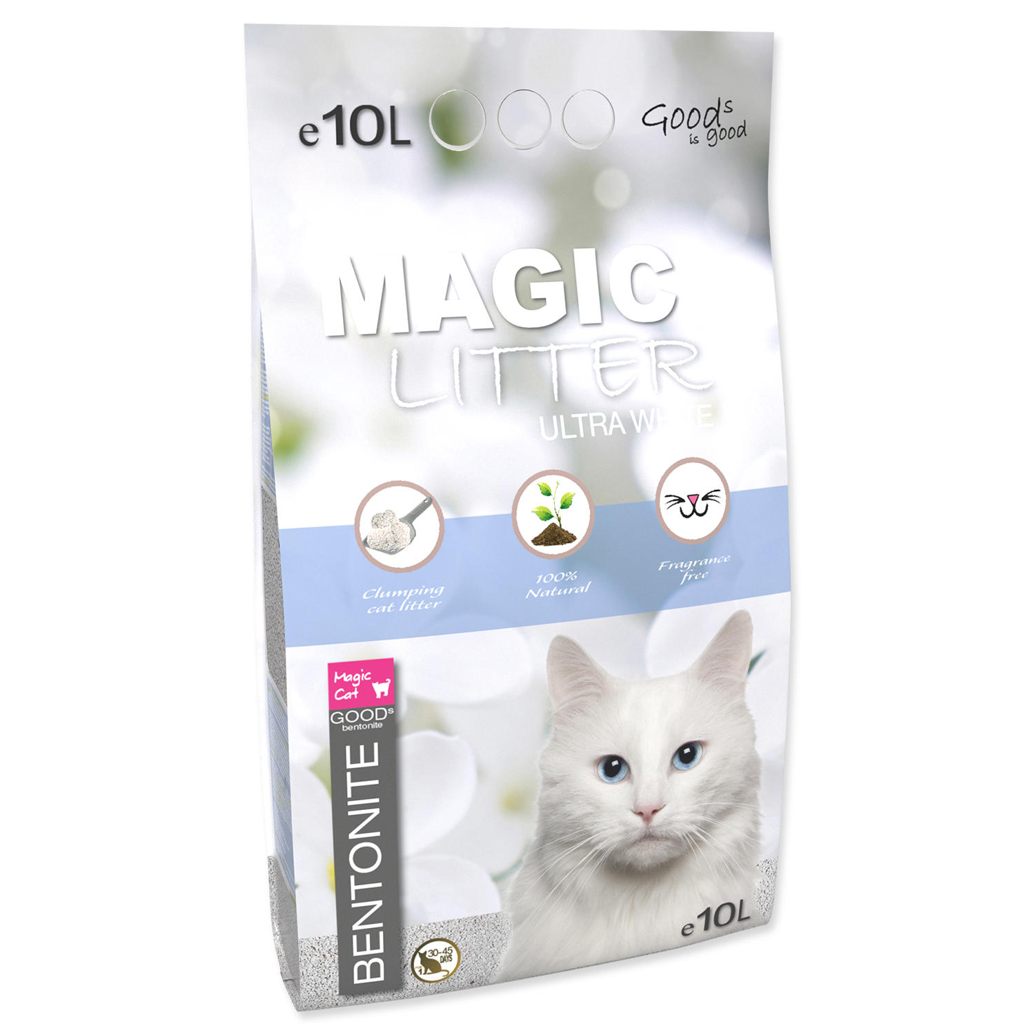 Levně Kočkolit MAGIC LITTER Bentonite Ultra White