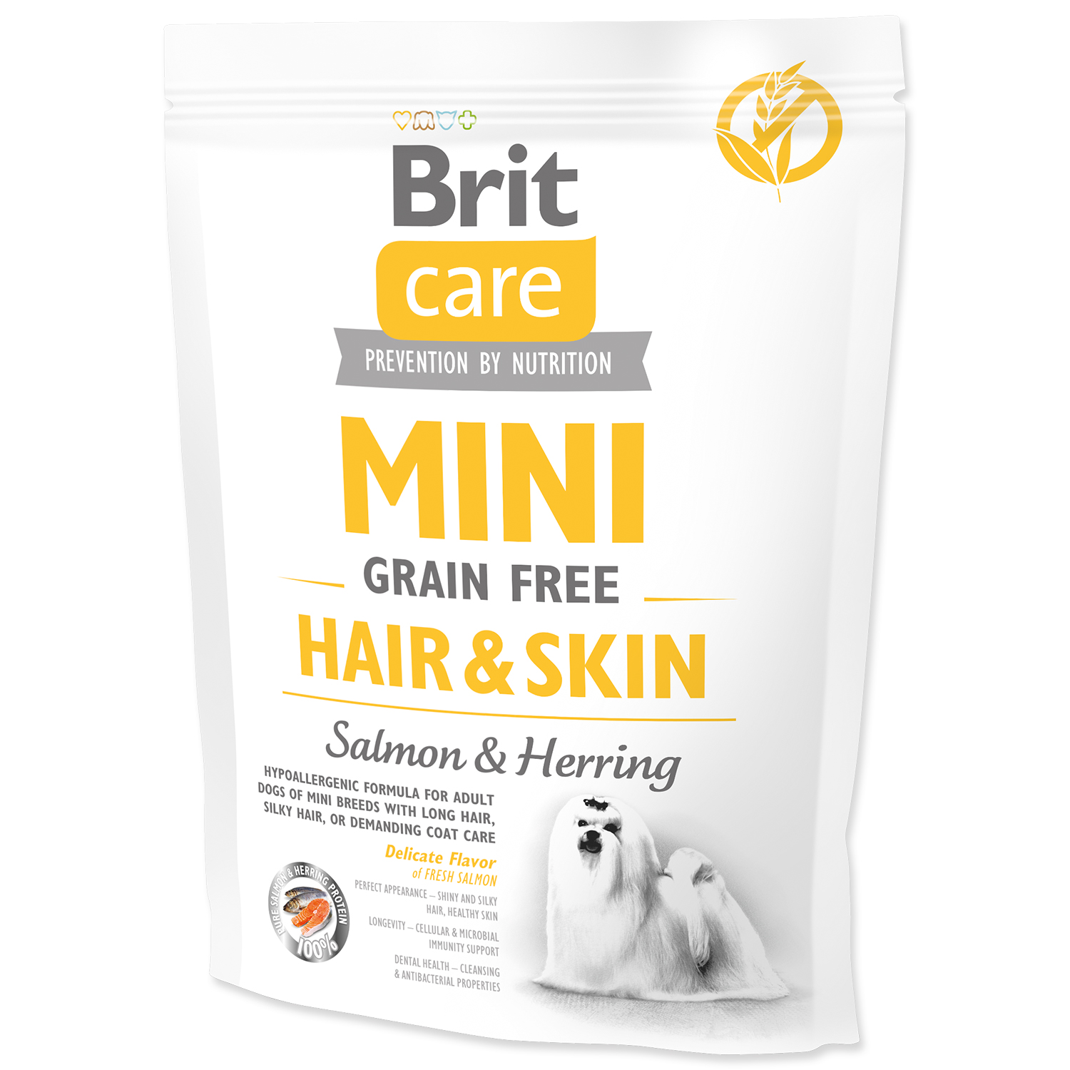 Levně BRIT Care Dog Mini Grain Free Hair & Skin 400g