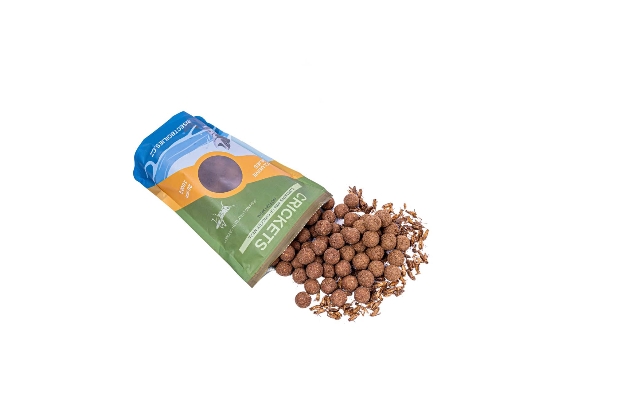 Levně Boilies z cvrččí moučky + česnek 20mm Hmotnost: 500g