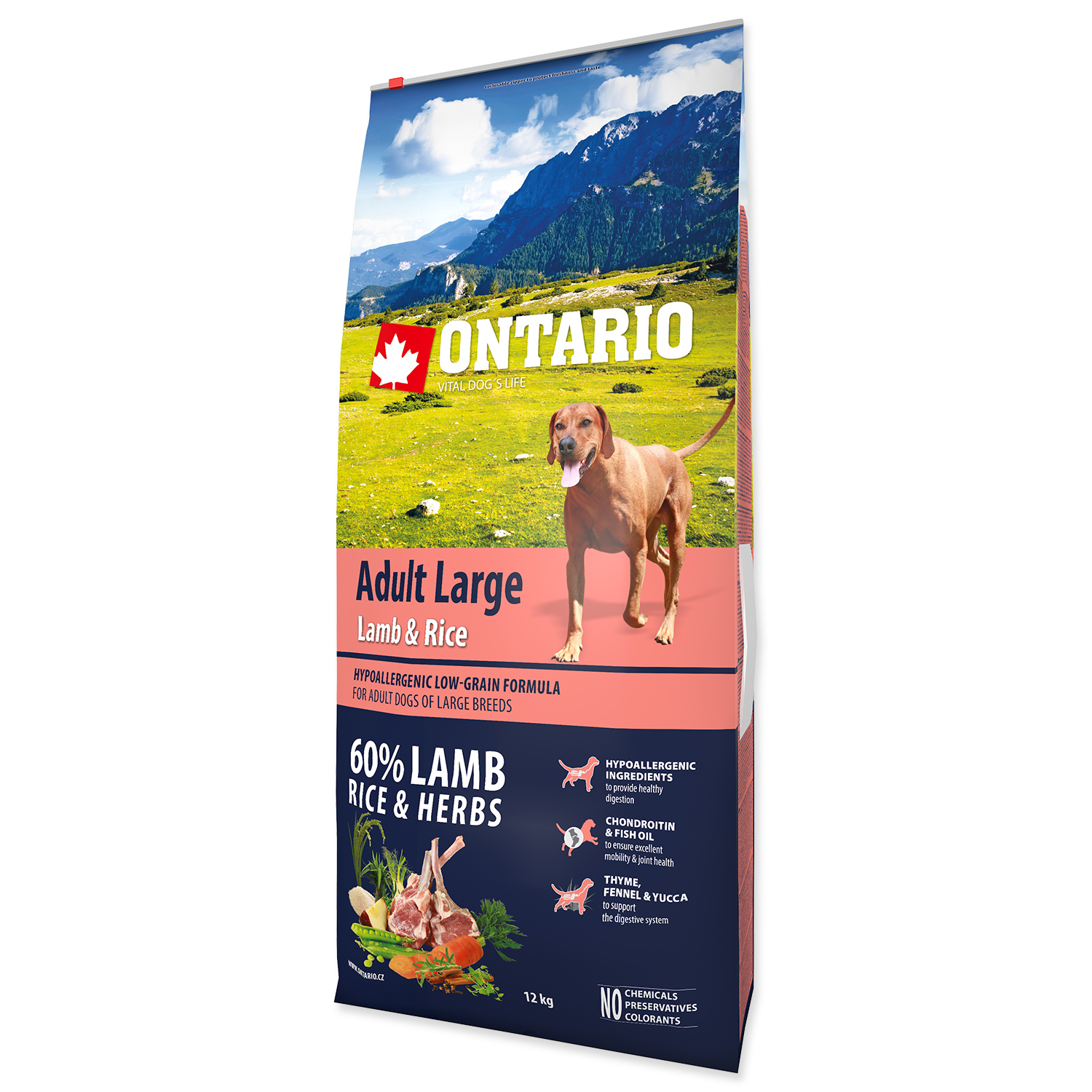 Levně Ontario Adult Large Lamb & Rice Velikost balení: 12kg
