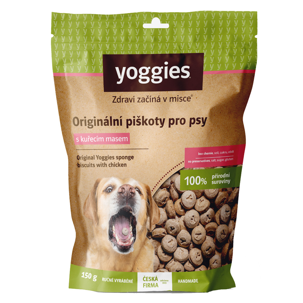 Levně Yoggies Bezlepkové piškoty s kuřecím masem 150g