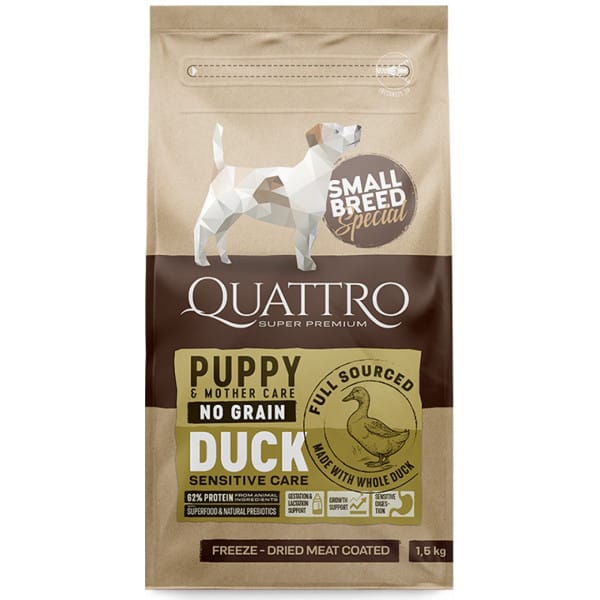 Levně QUATTRO Dog Dry SB Adult Kachna Velikost balení: 1,5kg