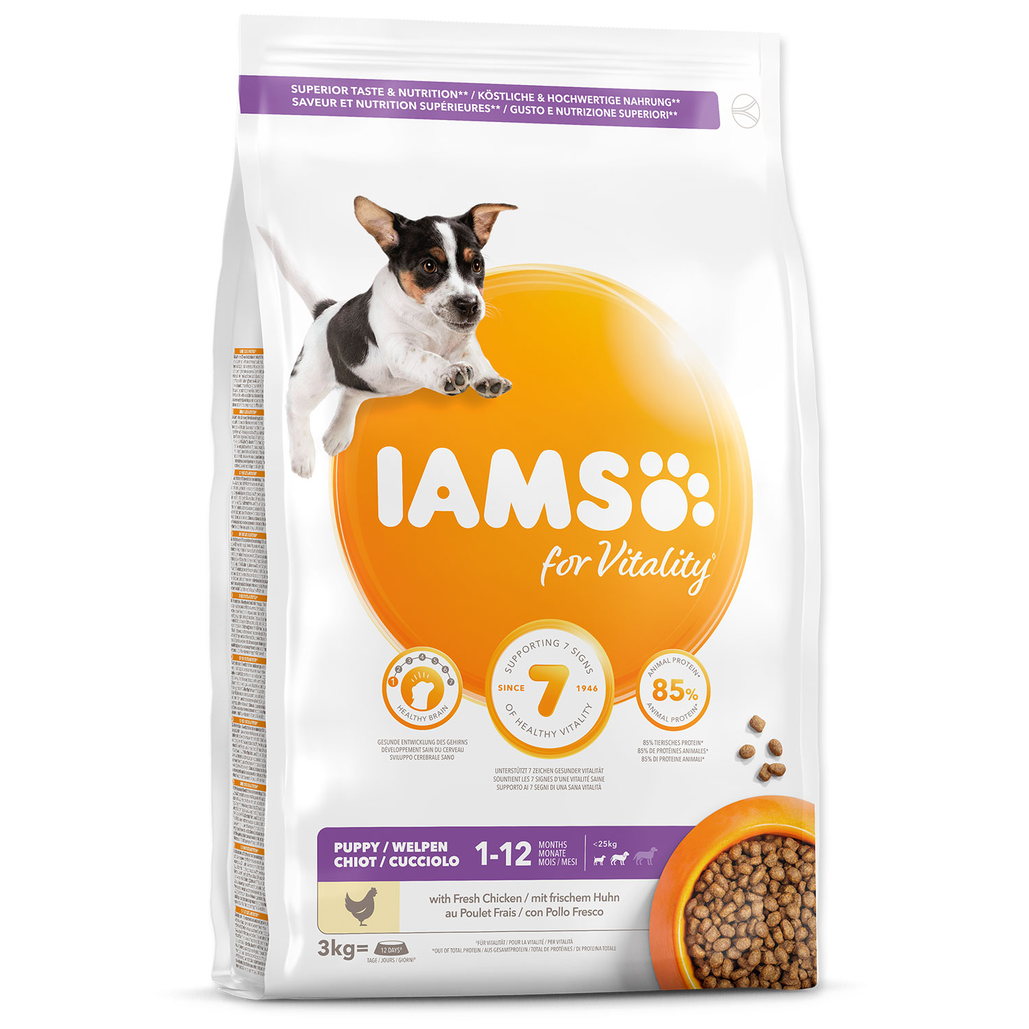 Levně IAMS Dog Puppy Small & Medium Chicken 3kg