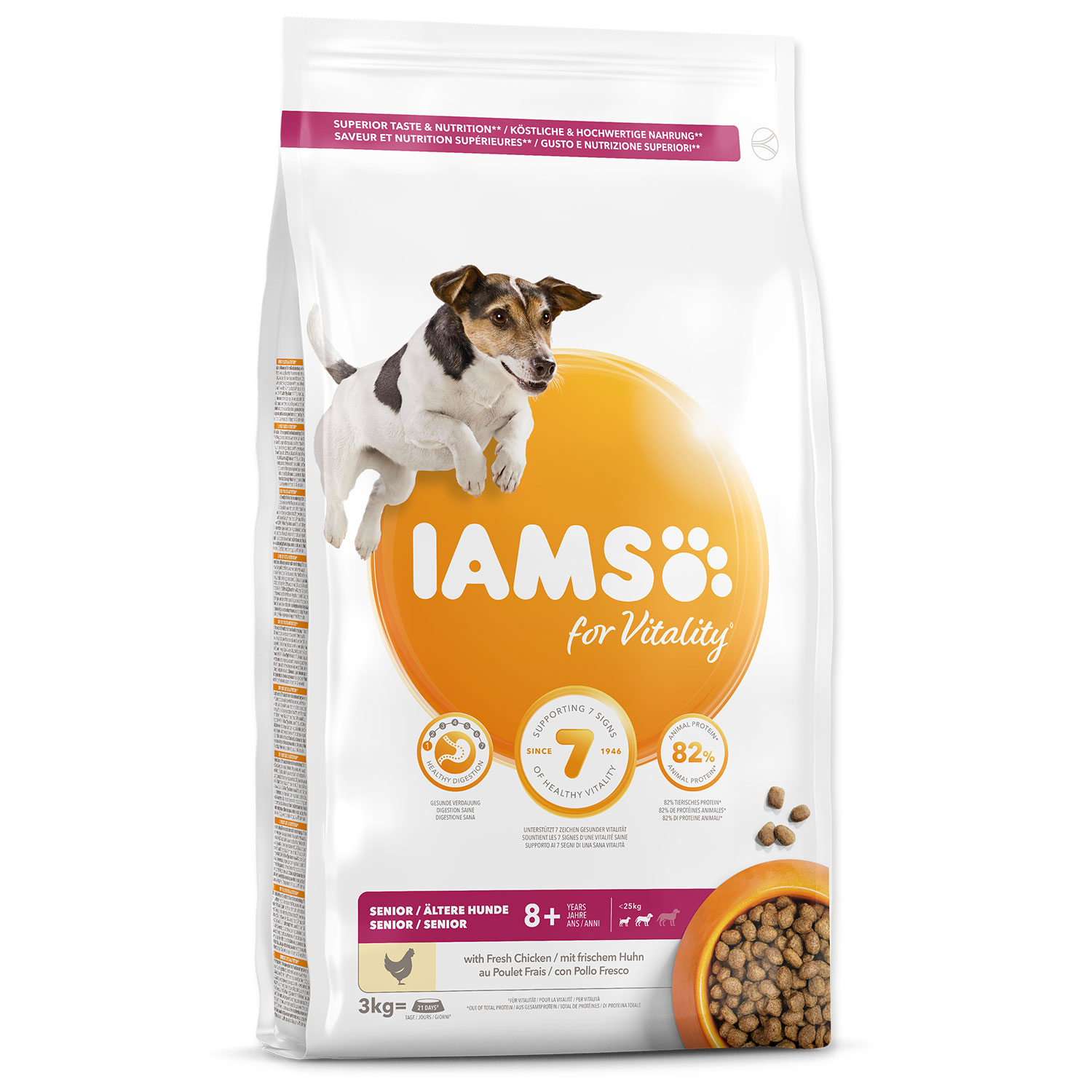 Levně IAMS Dog Senior Small & Medium Chicken 3 kg