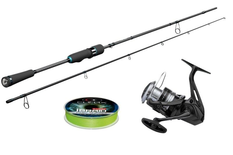 Levně Set:Sportex Nova Twitch RS-2 2,15m/10g+Shimano AEROBBC3+Climax braid