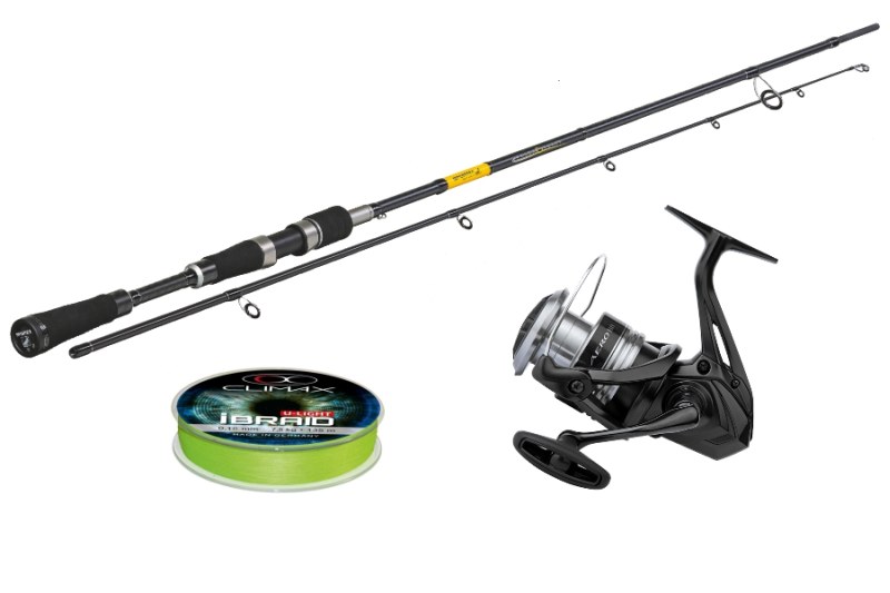 Levně Set:Sportex Black Pearl GT-3 ULT 2,1m/2-8g+Shimano AEROBBC3+Climax bra