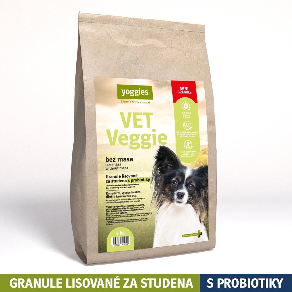 Levně Yoggies VET Veggie bez masa, minigranule lisované za studena s probiotiky Velikost balení: 5kg