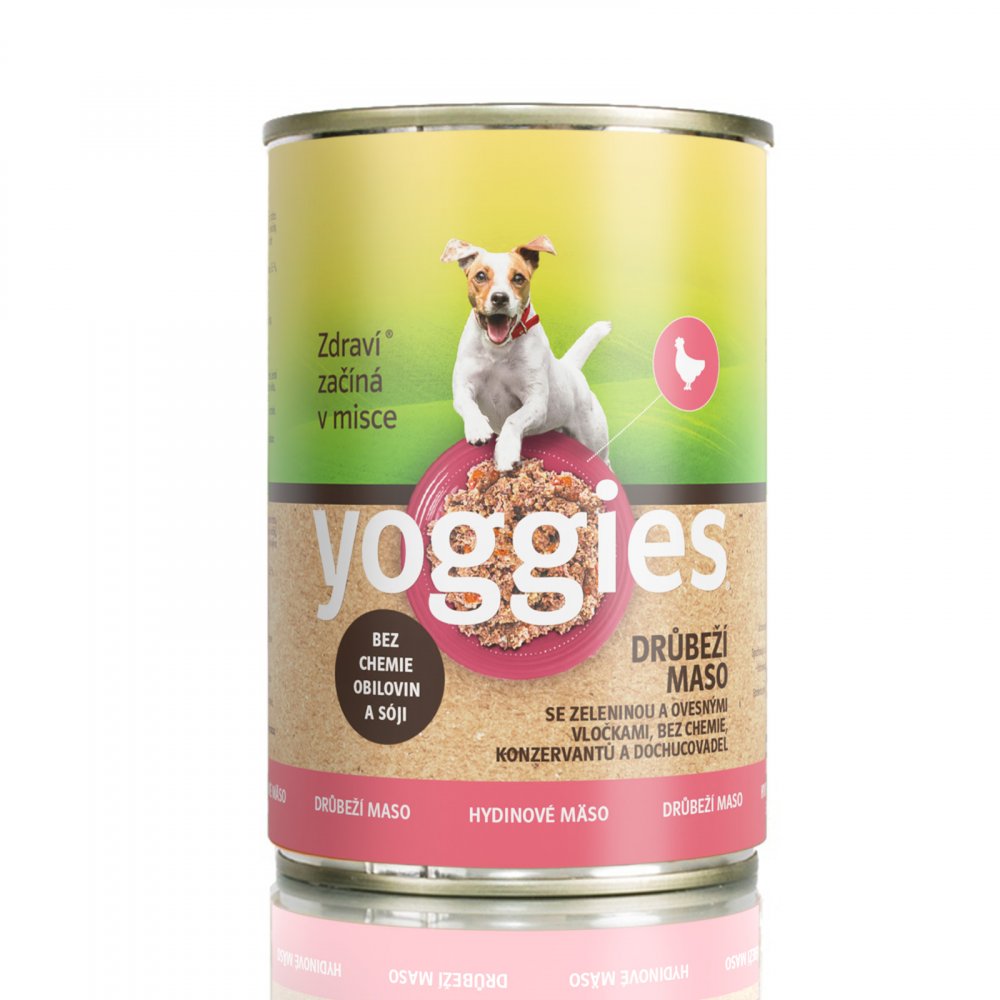Levně Yoggies drůbeží konzerva se zeleninou a ovesnými vločkami 400g