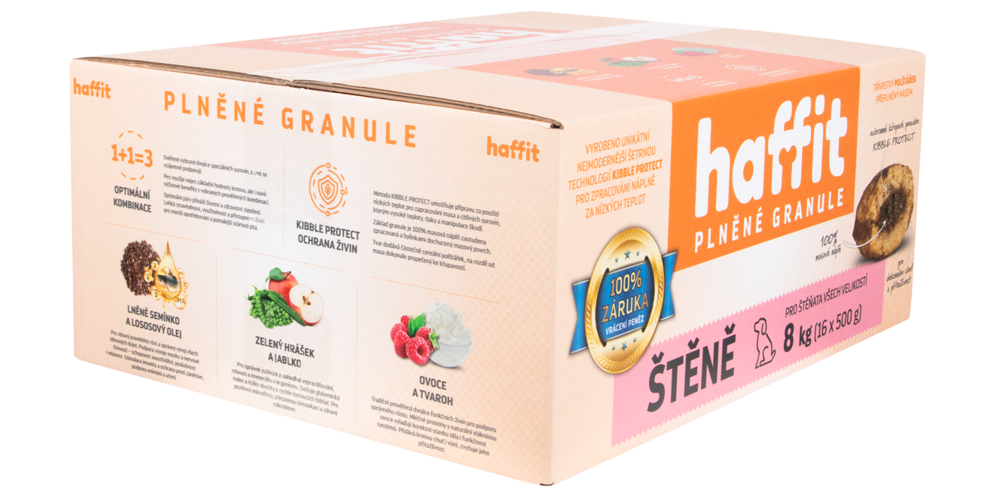 Levně HAFFIT - PLNĚNÉ GRANULE - ŠTĚNĚ Velikost balení: 3kg