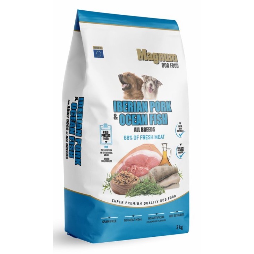 Levně Magnum 3kg Iberian Pork & Ocean Fish All Breed dog