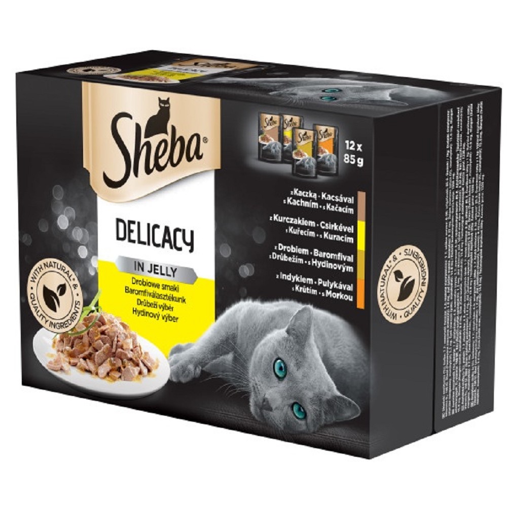 Levně Sheba Delicacy kapsičky drůbeží výběr v želé 12 x 85g