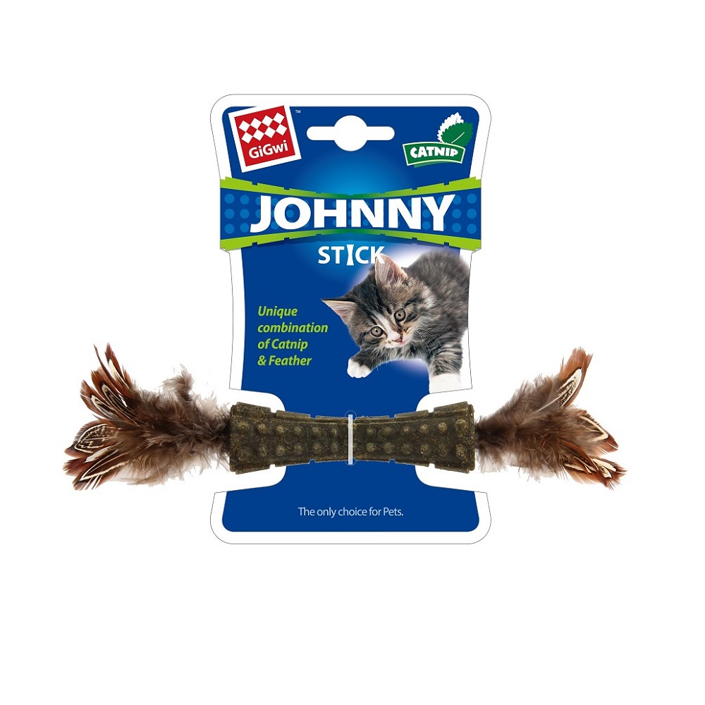 Levně GiGwi Johnny Stick Catnip s oboustrannými peříčky