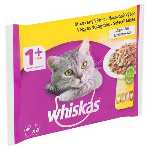 Levně Whiskas mixový drůbeží výběr v želé 4x100g EXPIRACE 11/2023