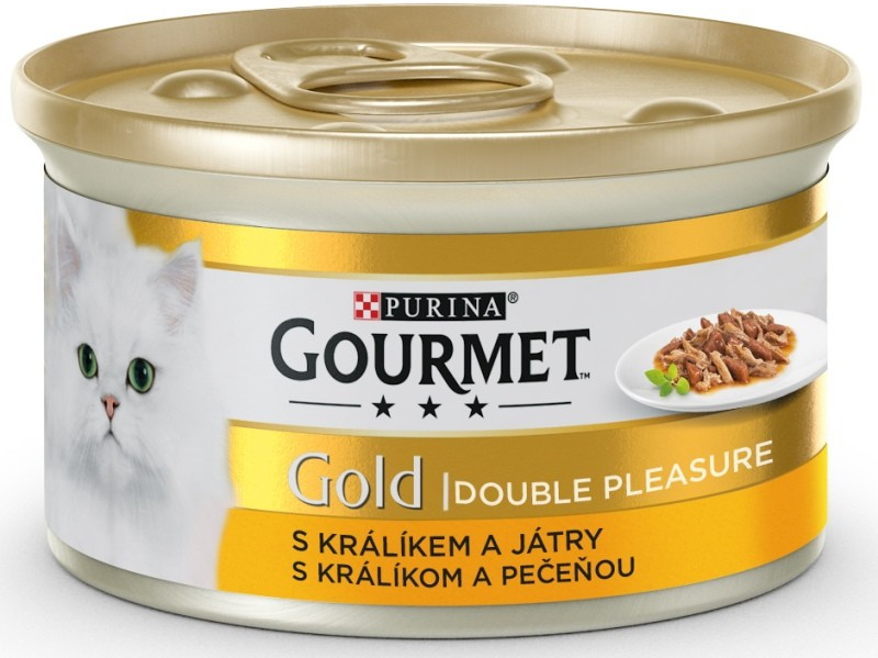 Levně GOURMET Gold KK s králíkem a játry, gril. a duš. kousky 85 g