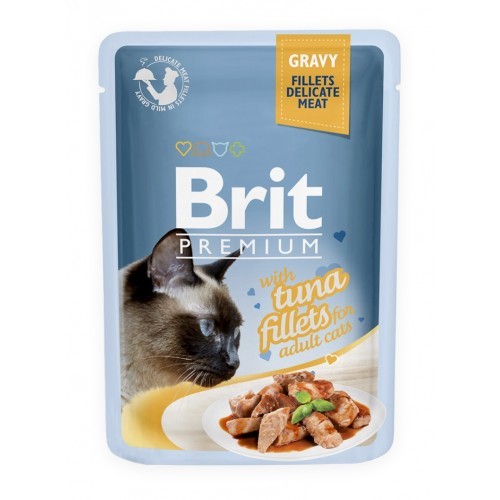 Levně Brit premium cat kaps.filety s tuňákem ve šťávě 85g