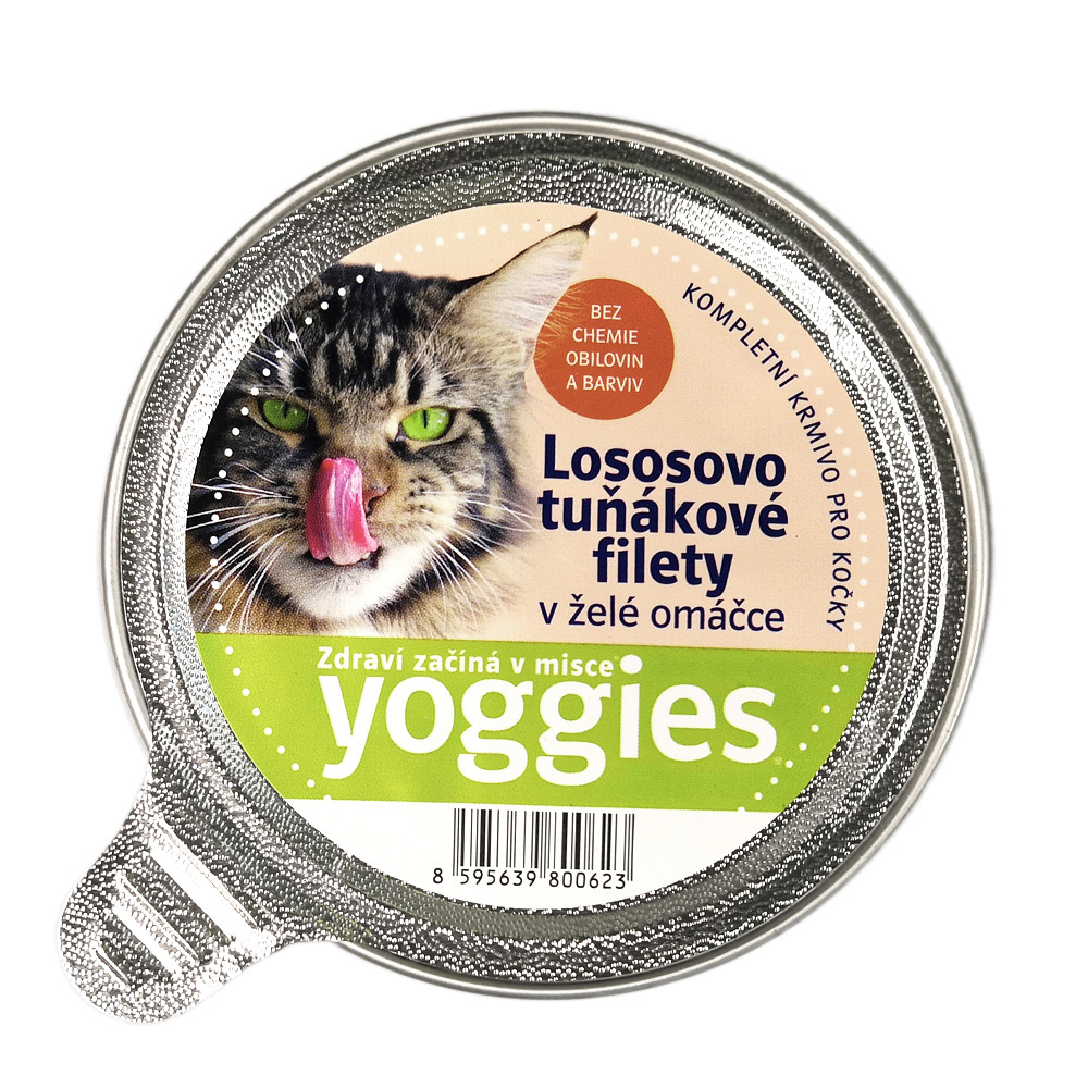 Levně 85 g Yoggies mističky pro kočky s lososem a tuňákem v lahodné želé omáčce
