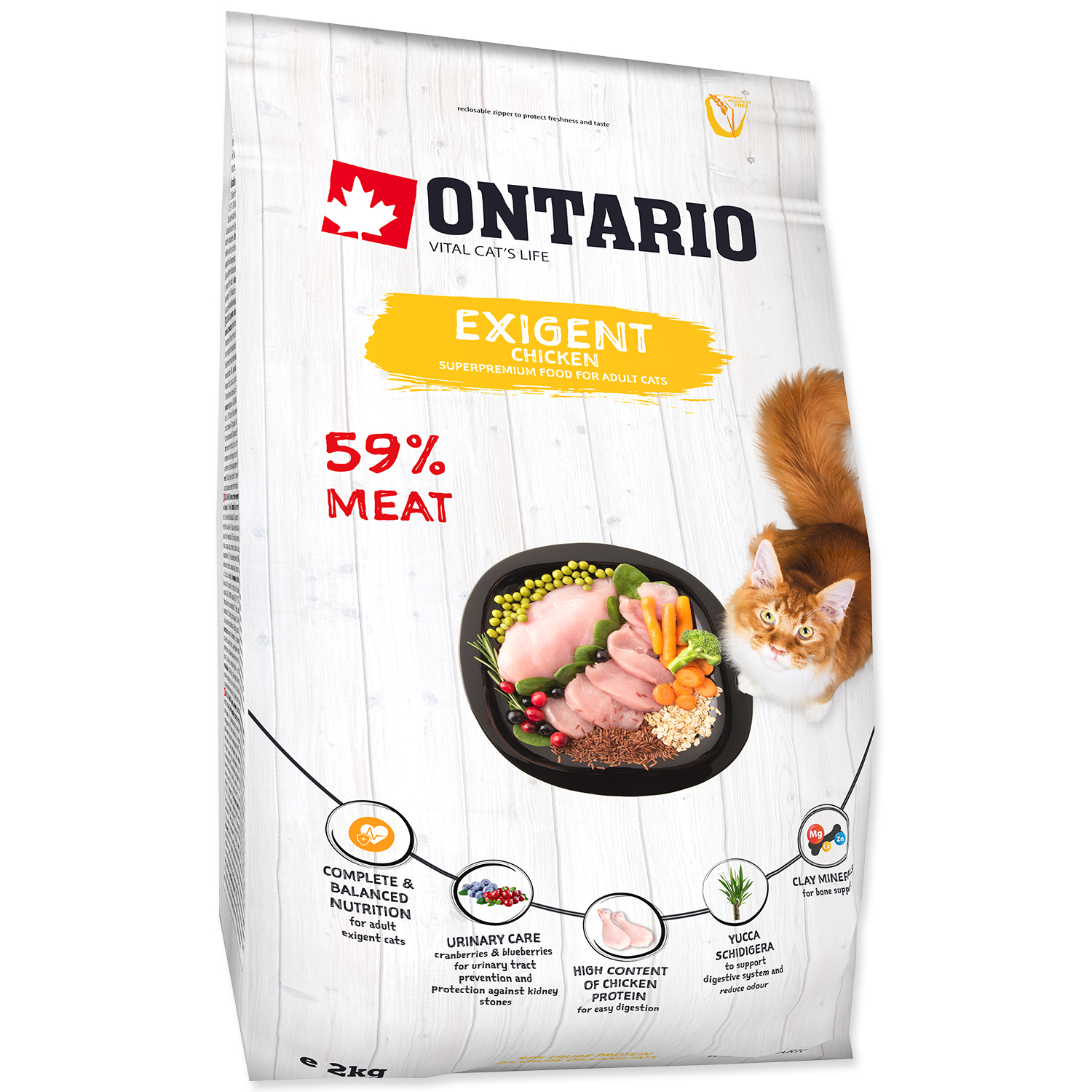 Levně ONTARIO Cat Exigent 2 kg