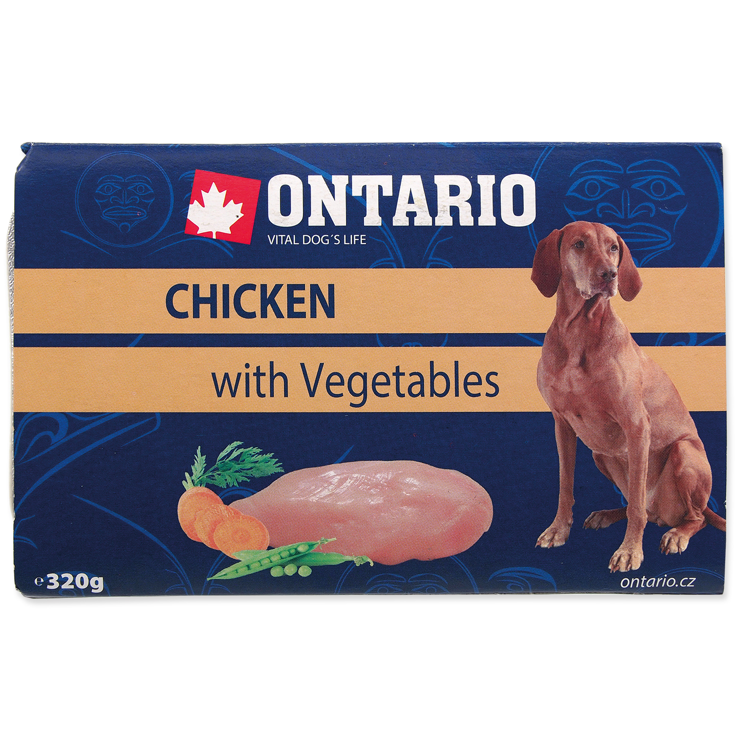 Levně Vanička ONTARIO Dog Chicken with Vegetable 320 g