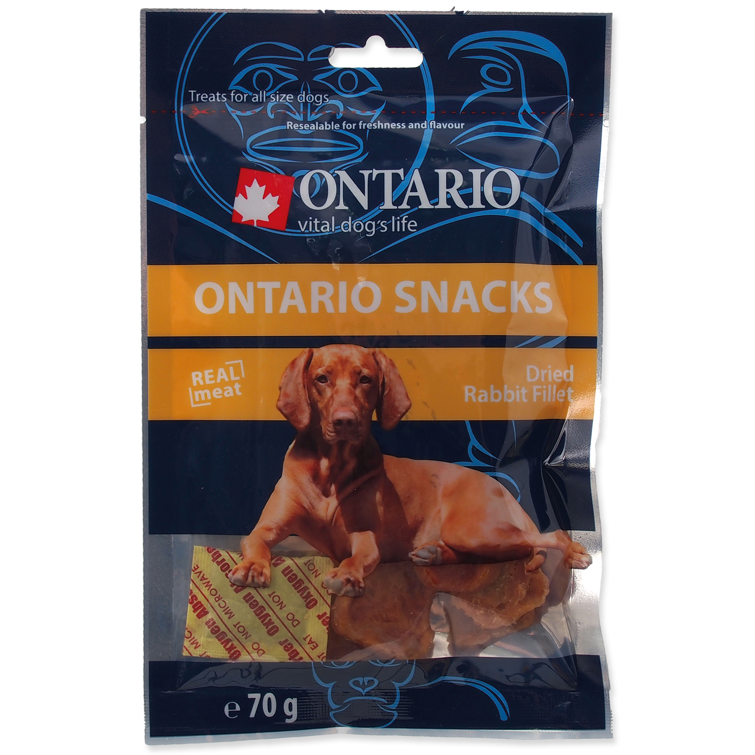 Levně Snack ONTARIO Dog Dry Rabbit Fillet 70 g