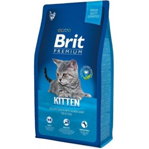 Levně Brit premium 0,3 kg cat Kitten kuře s lososovou omáčkou