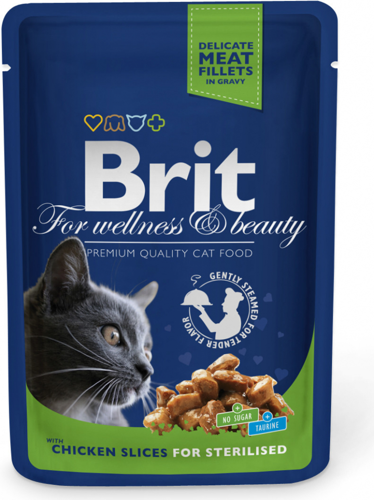 Levně Brit premium 100g cat kaps.chicken sterilized