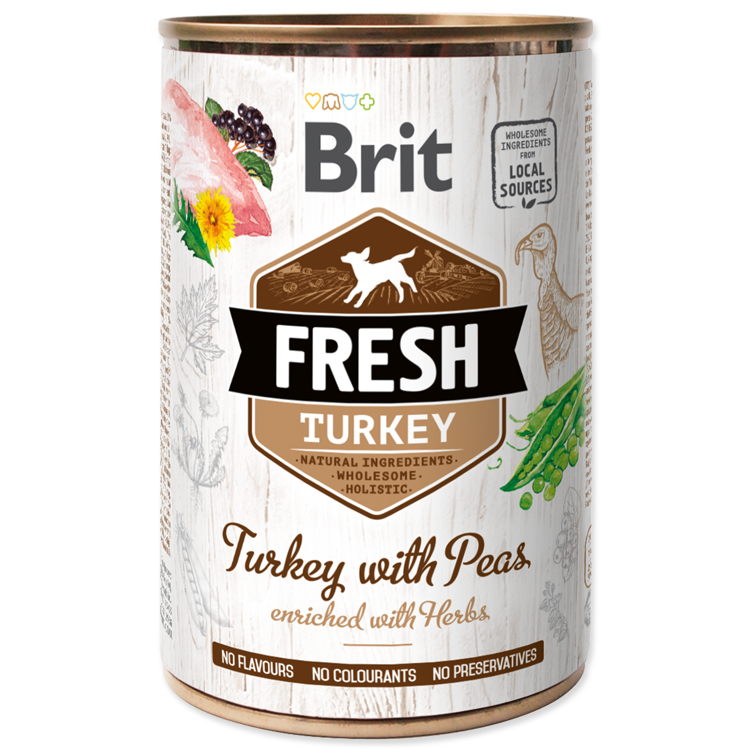 Levně Brit Fresh Dog konzerva Turkey with Peas 400 g