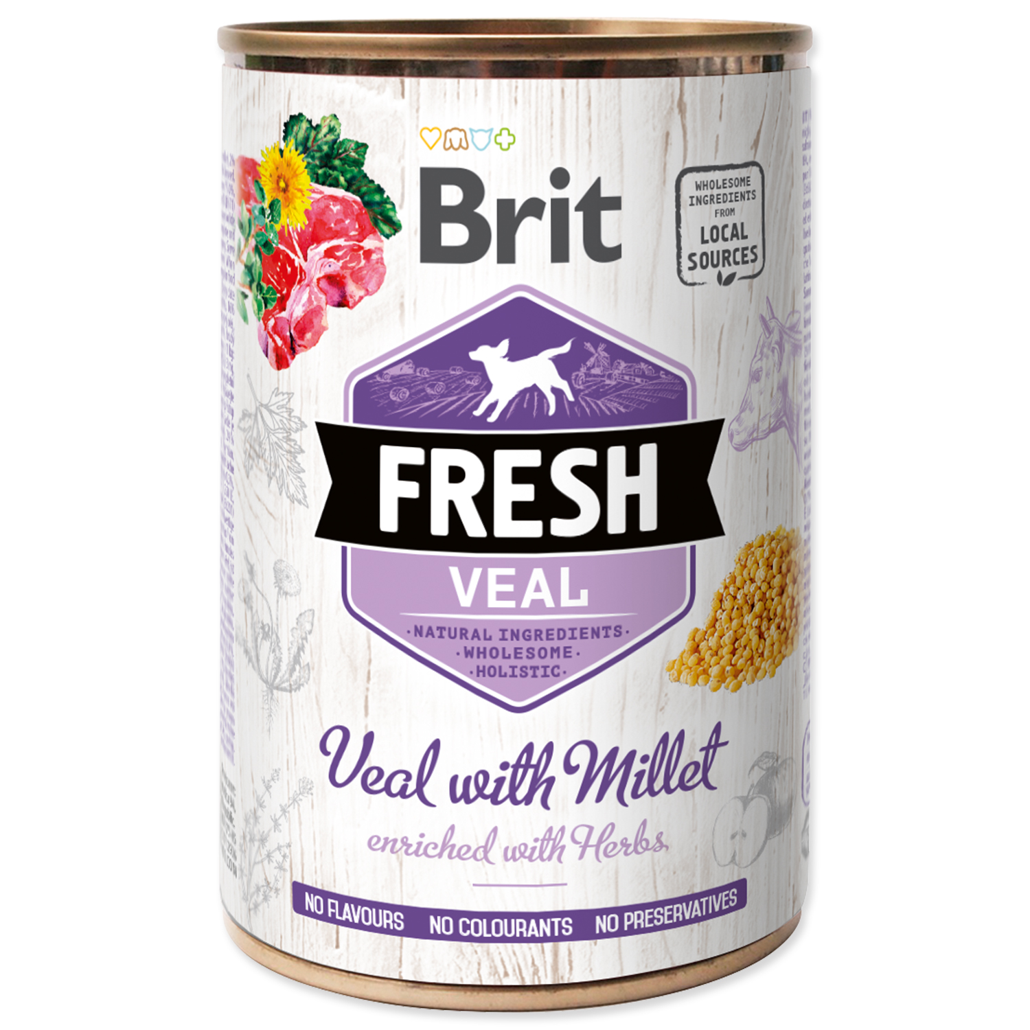 Levně Brit Fresh Dog konzerva Veal with Millet 400 g