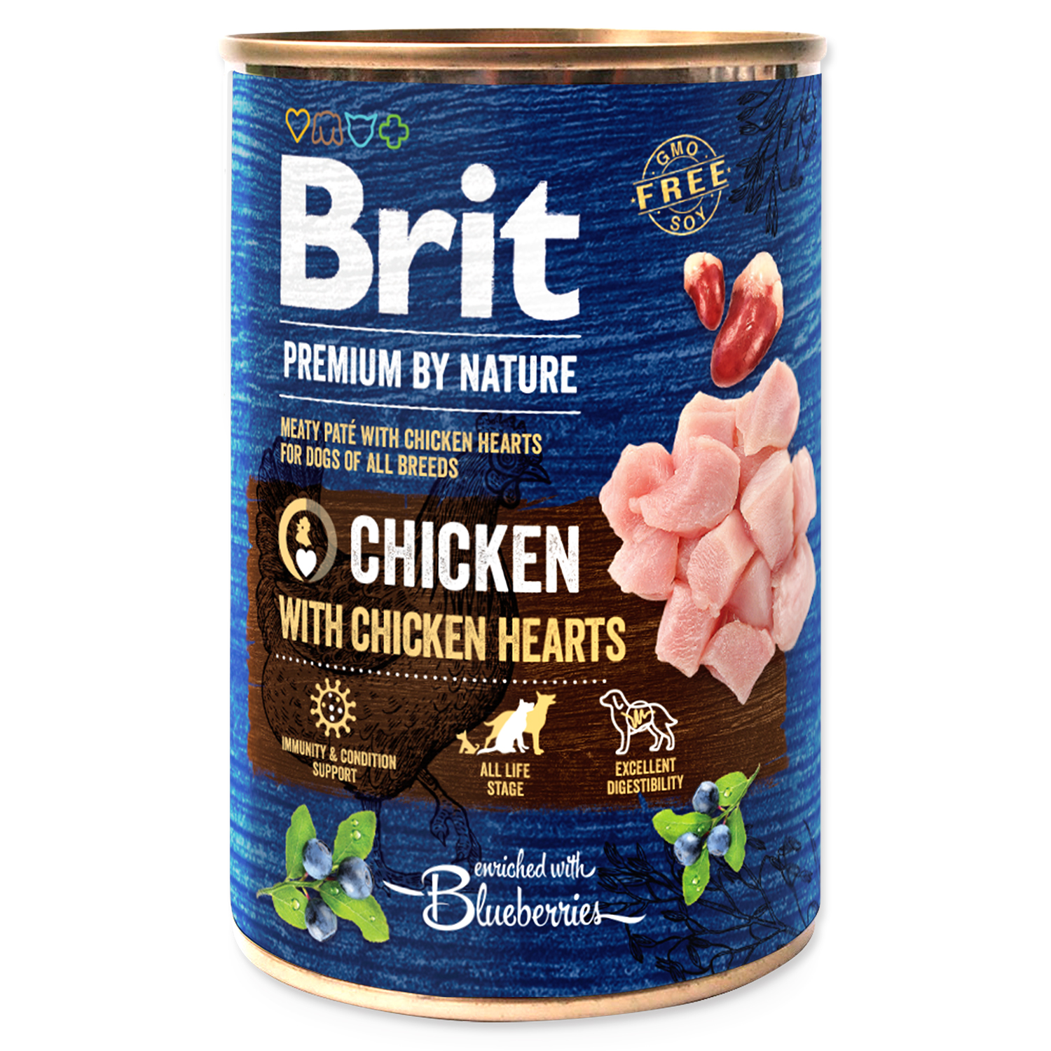 Levně Konzerva Brit Premium by Nature Chicken & Hearts 400 g