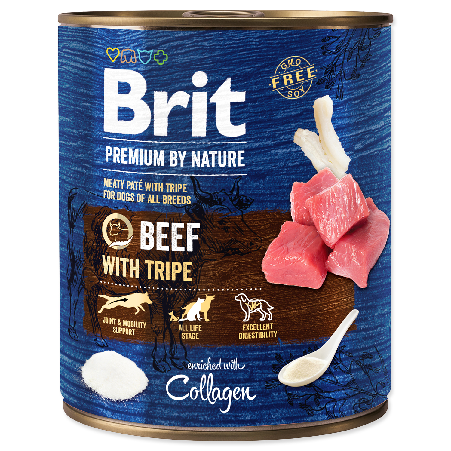 Levně Konzerva Brit Premium by Nature Beef & Tripes 800 g