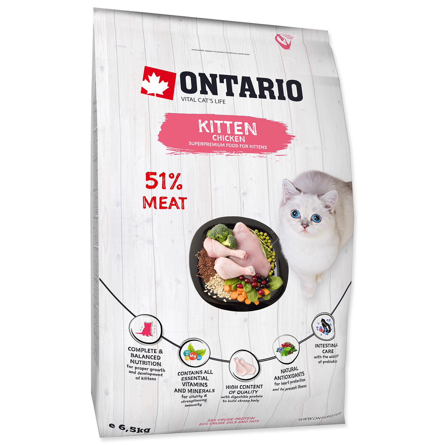 Levně ONTARIO Kitten Chicken 6,5 kg