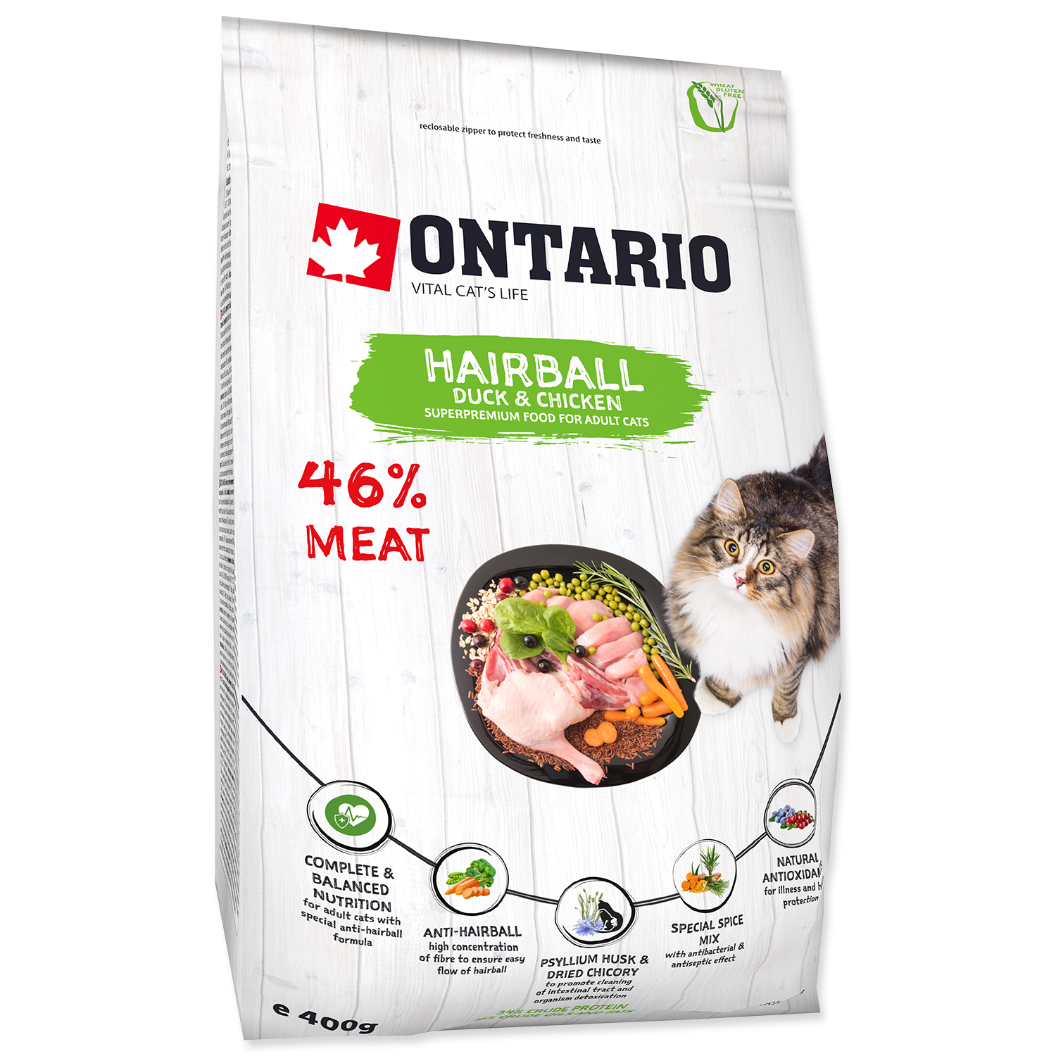 Levně ONTARIO Cat Hairball 0,4 kg