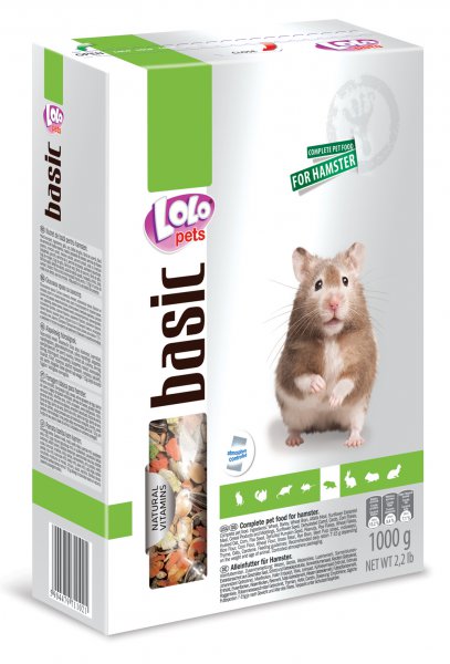 LOLO BASIC kompletní krmivo pro křečky 1000 g krabička