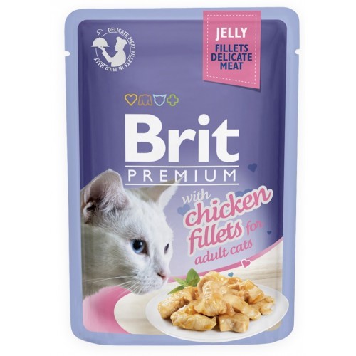 Levně Brit premium 85g cat kaps.filety s kuřecím masem v želé