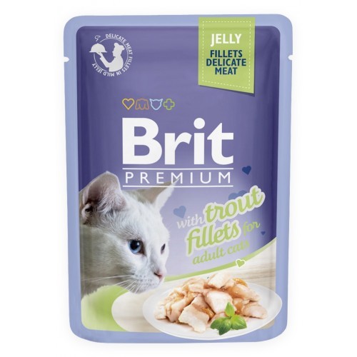 Levně Brit premium 85g cat kaps.filety se pstruhem v želé
