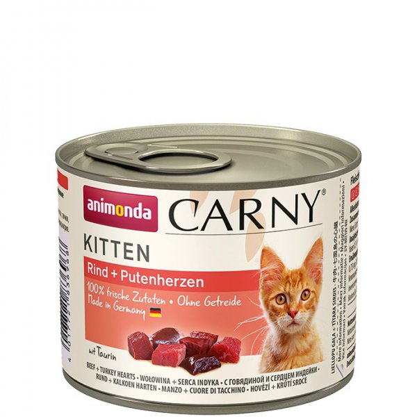 Levně ANIMONDA konzerva CARNY Kitten - hovězí + krůtí srdce 200 g